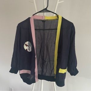 Asymmetric summer cardigan, Navy, S